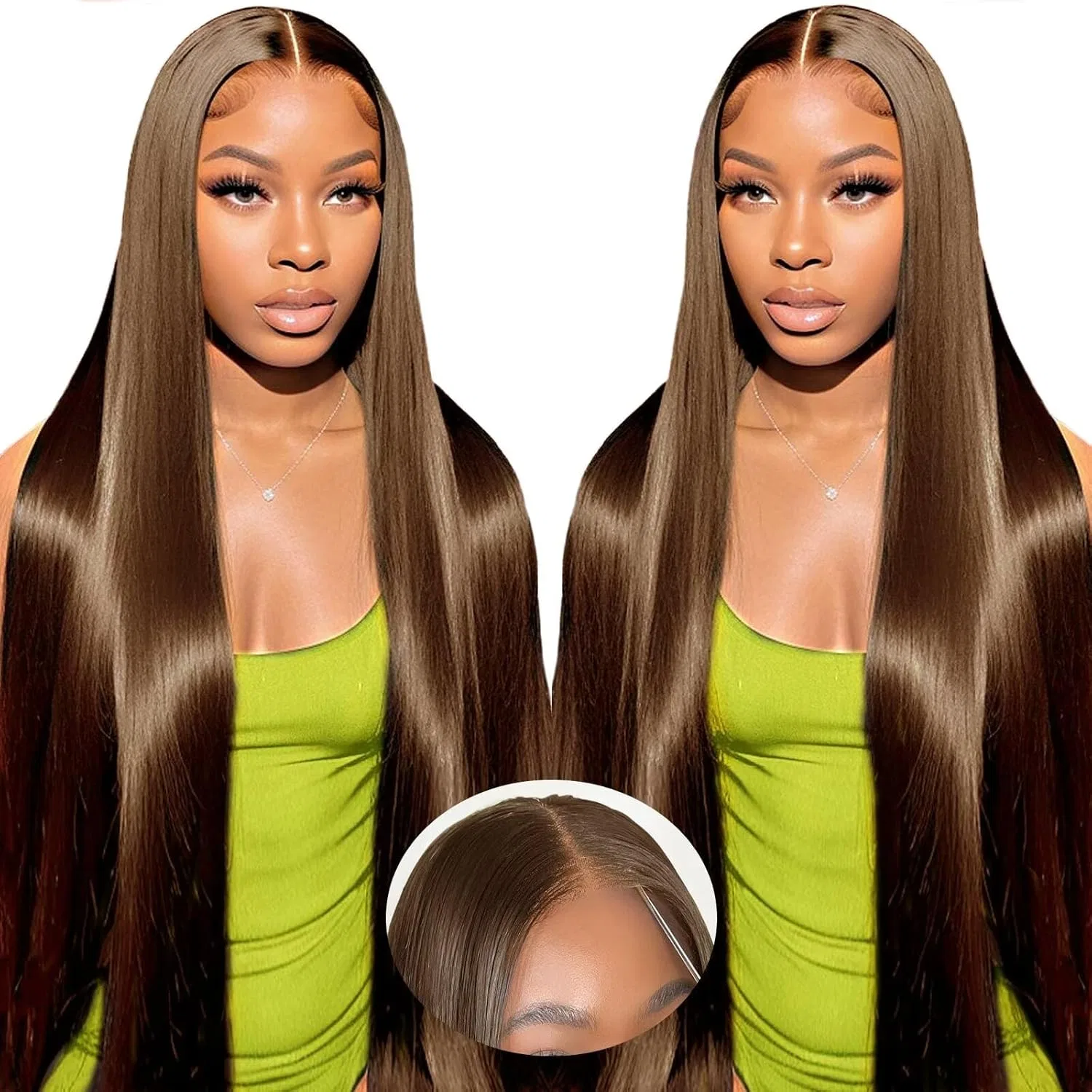 Женский парик из натуральных волос Beluck Wear And Go Glueless Wig, прямой, шоколадно-коричневый, 18 дюймов Beluck, Chocolate Brown 5X6 Pre Cut Lace Human Hair Wig