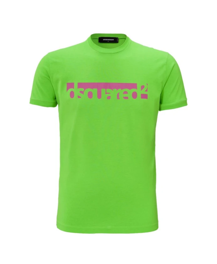 

Зеленая хлопковая футболка, произведено в Италии. Dsquared2, зеленый