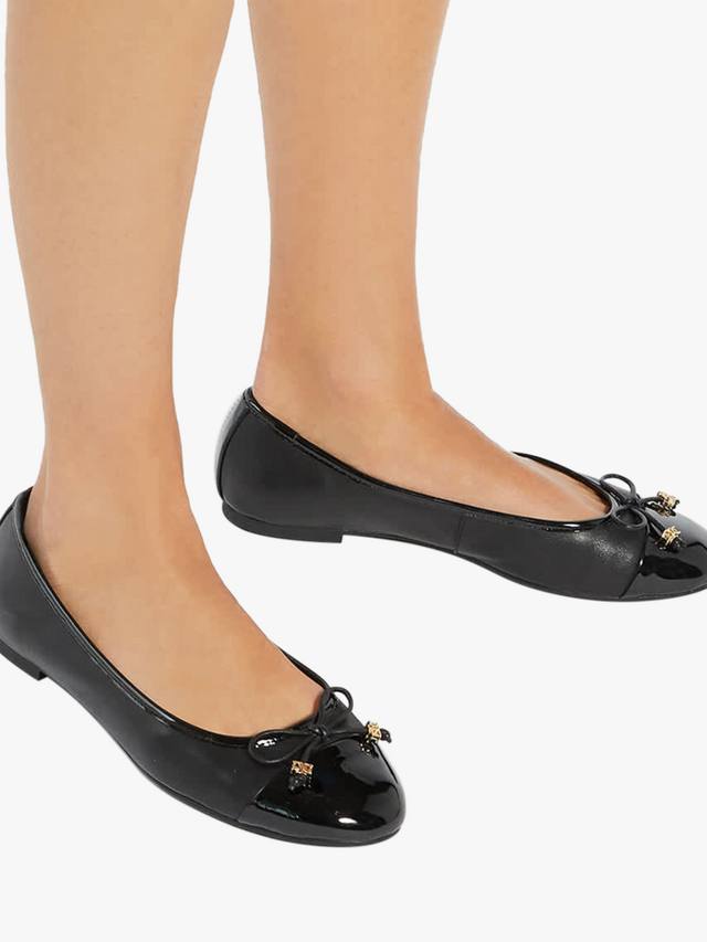 Hallo Wide Fit балетки из кожи с декоративными подвесками Dune London, Black — фото 2