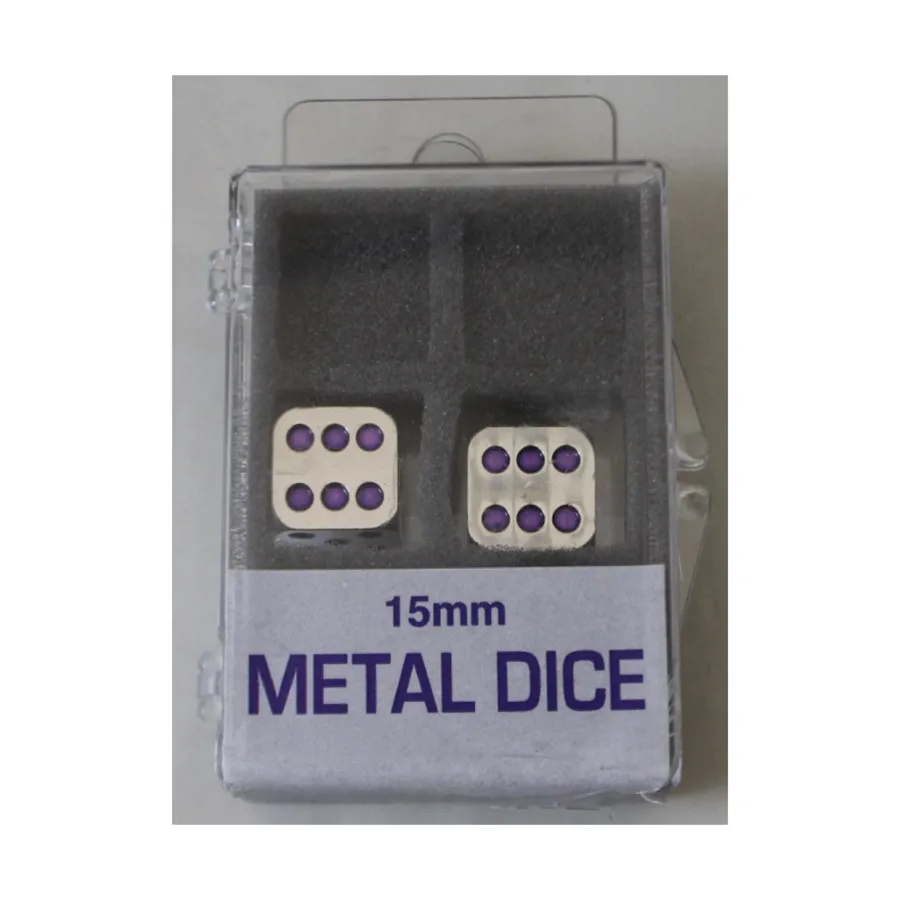 

Металлические кубики d6 15 мм с фиолетовыми шипами (2), Dice - Metal, Standard Sized (Koplow)