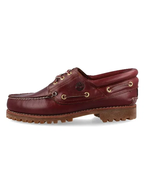 Декк шуз Timberland 3 Eyelet Classic Lug, Premium Full-Grain Leather, ワインレッド — фото 4
