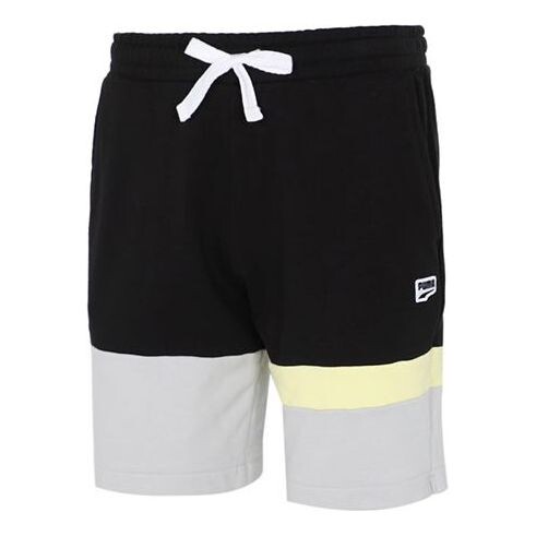 

Шорты solid basic shorts 'black grey yellow' Puma, черный