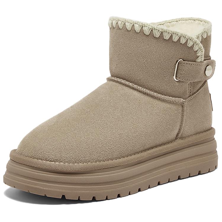 BASTO Женские короткие утепленные снегоходы устойчивые к истиранию Camel, цвет Camel — фото 3