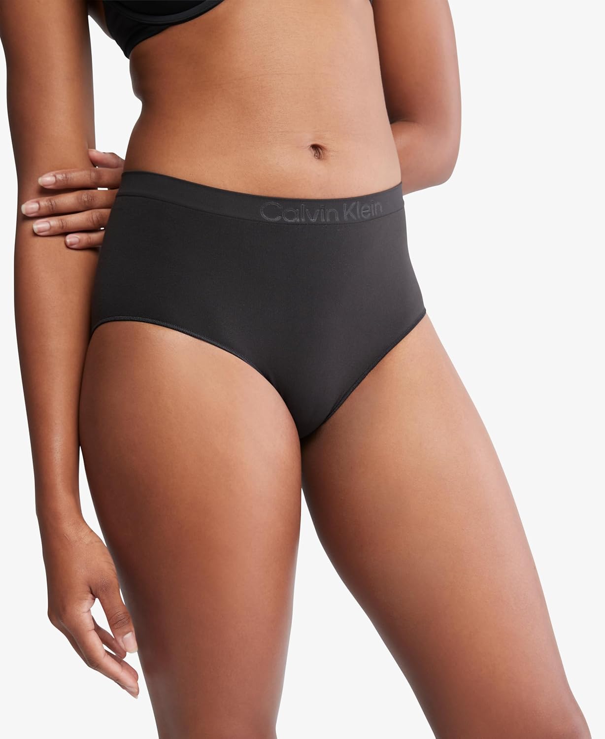 Женские бесшовные трусы-слипы Calvin Klein Bonded Flex с высокой посадкой, Black — фото 3