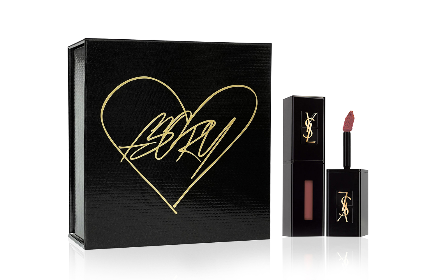 

SAINT LAURENT Черный тюбик блеска для губ глянцевый легко растушевывается глянцевый блеск для губ 5,5 мл + черно-золотая коробка