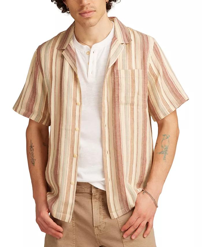 

Мужская короткая рубашка в полоску с пуговицами Dobby Stripe Camp Lucky Brand, мультиколор