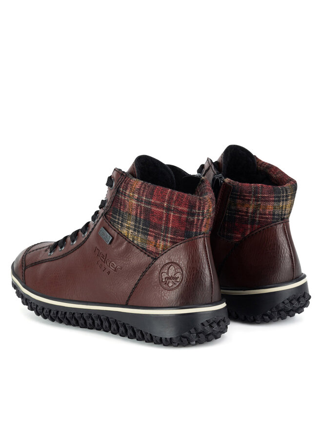 Ботинки женские Rieker утепленные на толстой подошве, вишневый/бордовый — фото 3
