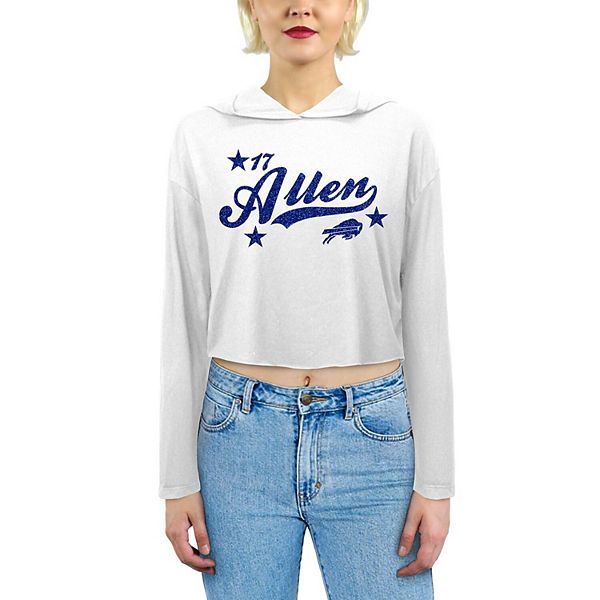 

Толстовка с глиттером Josh Allen Buffalo Bills для женщин Majestic Threads