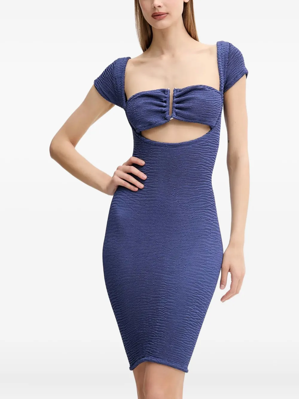 

Фактурное платье мини PARAMIDONNA, синий