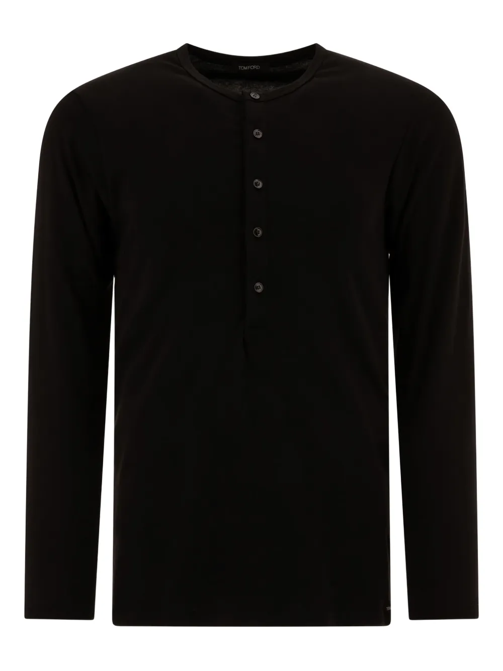 

Футболка с длинными рукавами и застежкой на пуговицы Tom Ford, черный