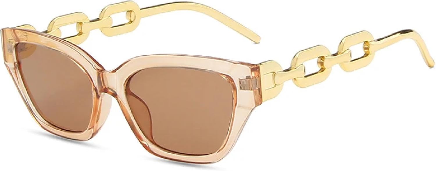 

Солнцезащитные очки с защитой от УФ-излучения UV400 для женщин и мужчин | Панковские очки «кошачий глаз» | для занятий спортом на открытом воздухе DSVIGF, Champagne Tea