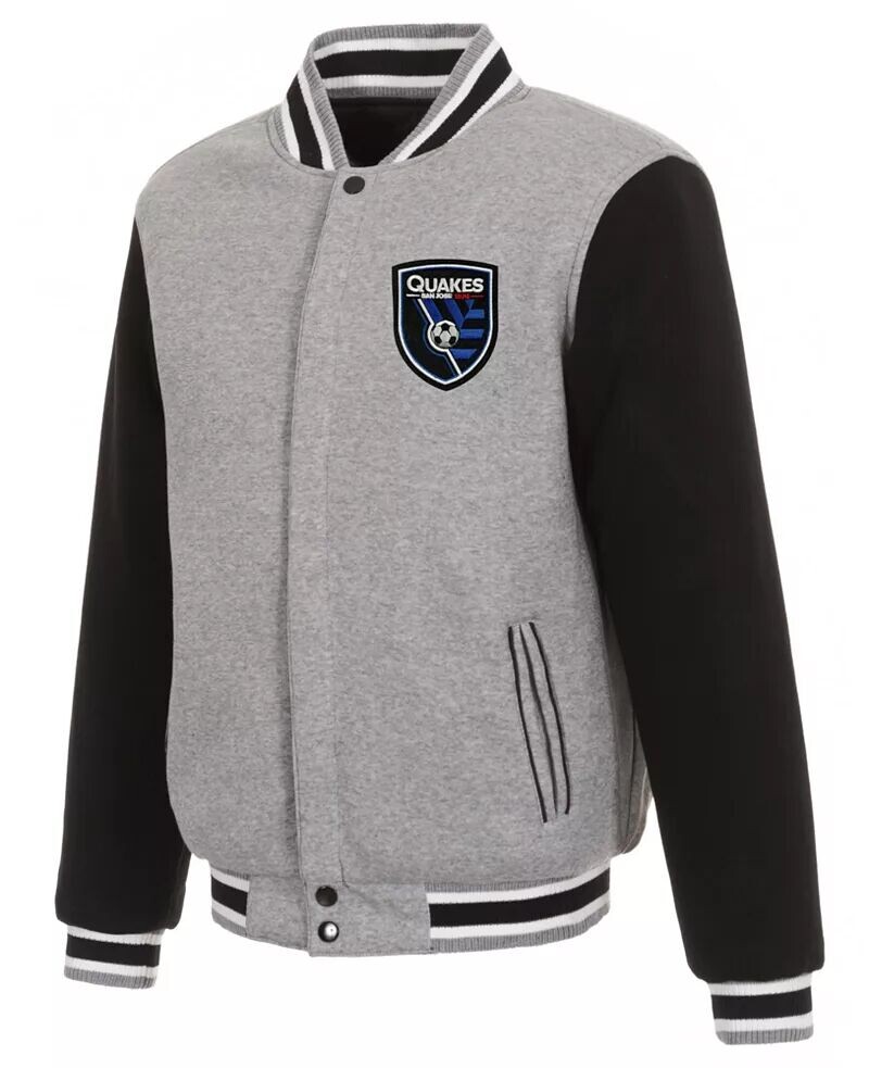 

Черная двусторонняя флисовая куртка Jh Design San Jose Earthquakes