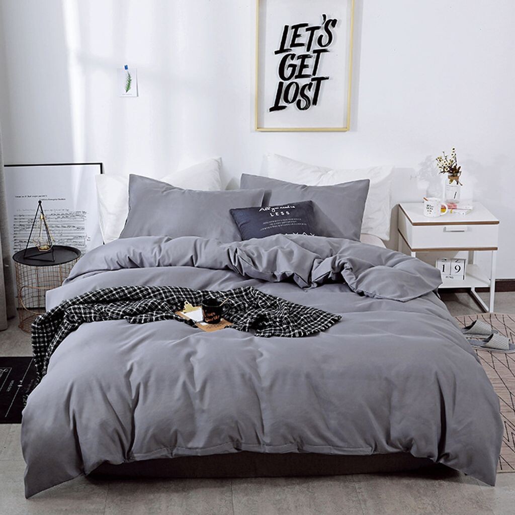 

Постельное белье Однотонные комплекты постельного белья из микрофибры - 1 пододеяльник 220 х 240 см и 2 наволочки 50 х 70 см CANDeal, темно-серый