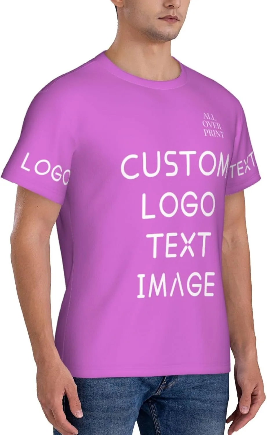 Футболка с полной запечаткой Custom T Shirts с логотипом — фото 4