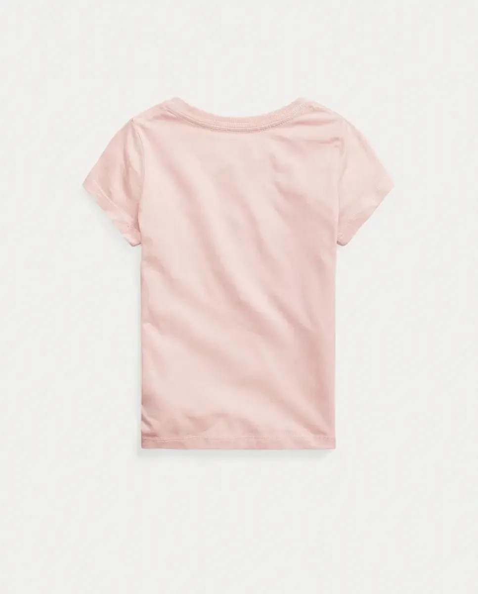 Детская футболка из хлопкового трикотажа Polo Ralph Lauren, розовый — фото 2