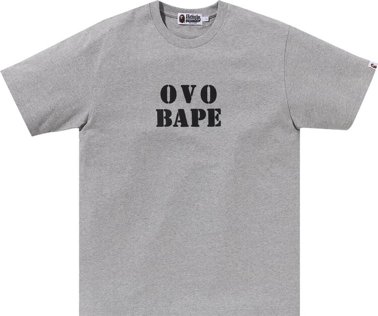 

Футболка BAPE x OVO Stencil Logo 'Grey', серый