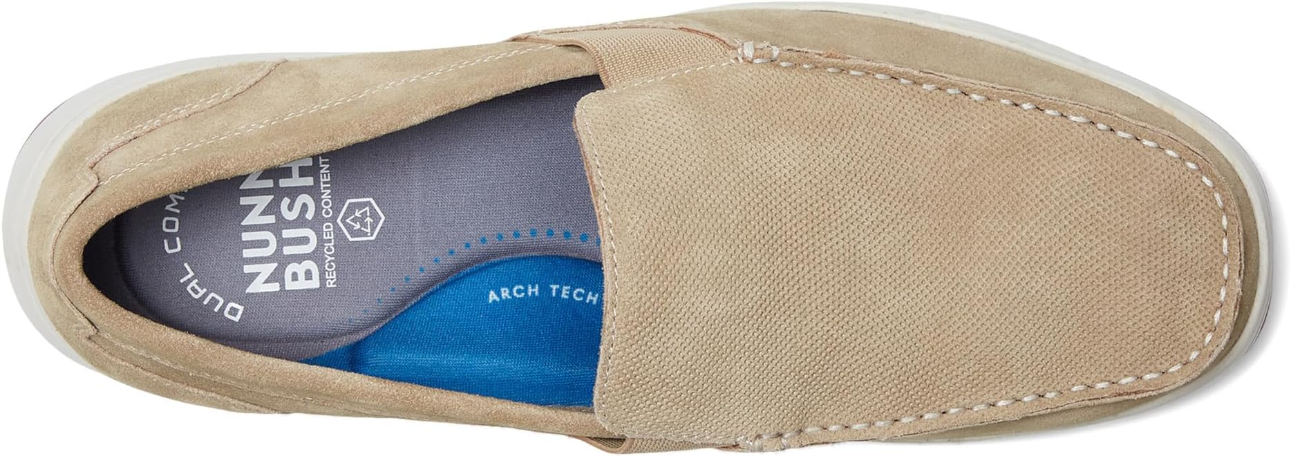 Кроссовки Nunn Bush Luca Moccasin Toe Venetian Suede Slip-On Lightweight Comfortable Loafers, цвет Stone — фото 2