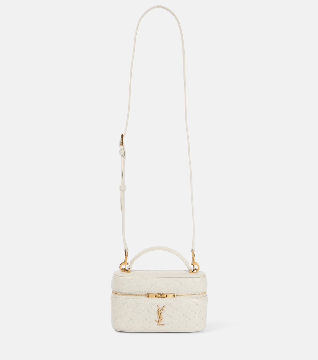 

Мини-кошелек Gaby из стеганой кожи Saint Laurent, Blanc Vintage