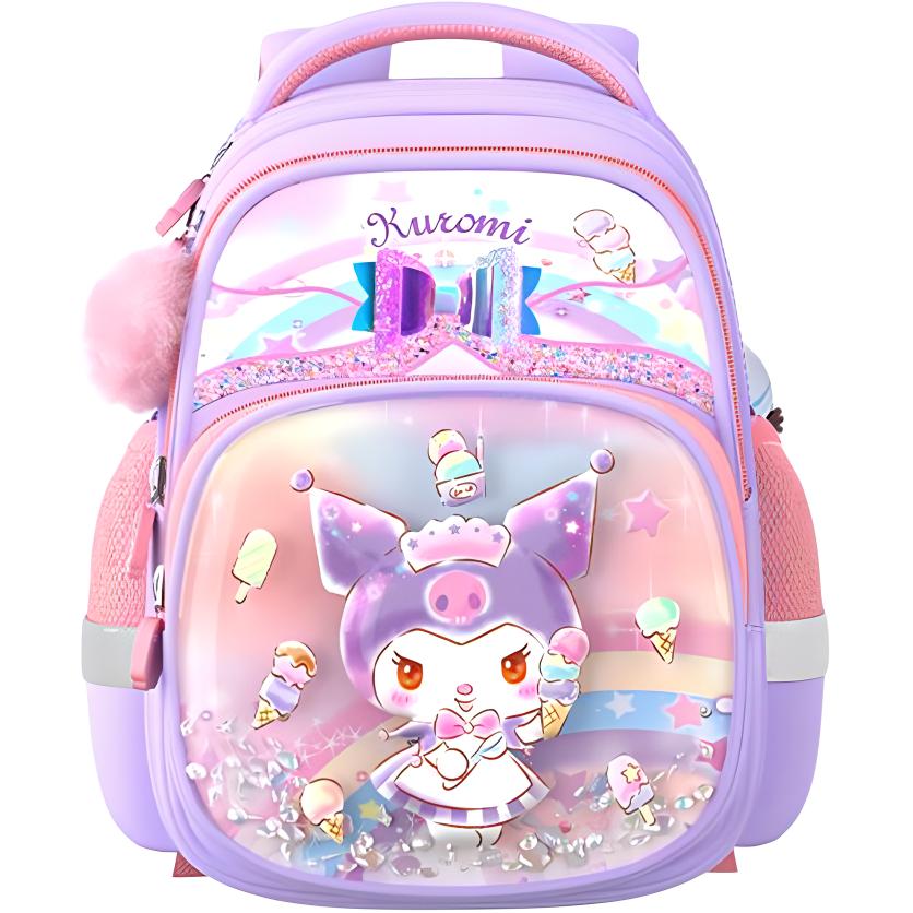 

Sanrio Полиэстеровый рюкзак школьный детский Мелоди розовый и Куроми фиолетовый, Kuromi Purple