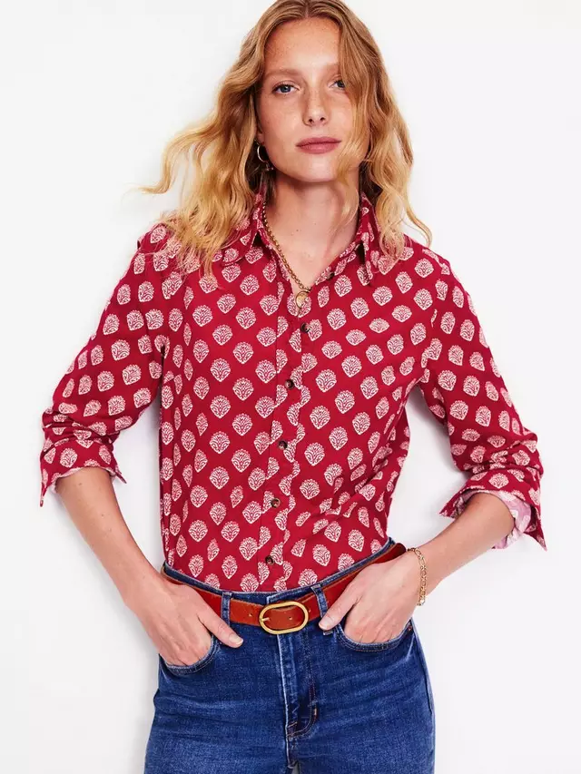 

Рубашка Boden Sienna Damask Corduroy, цвет red/white