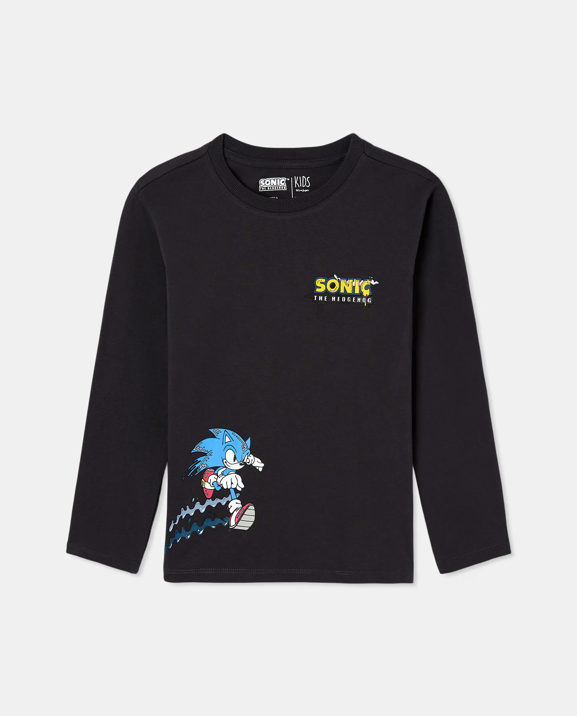 

Детская футболка с длинным рукавом и принтом Sonic Kids El Corte Inglés, серый