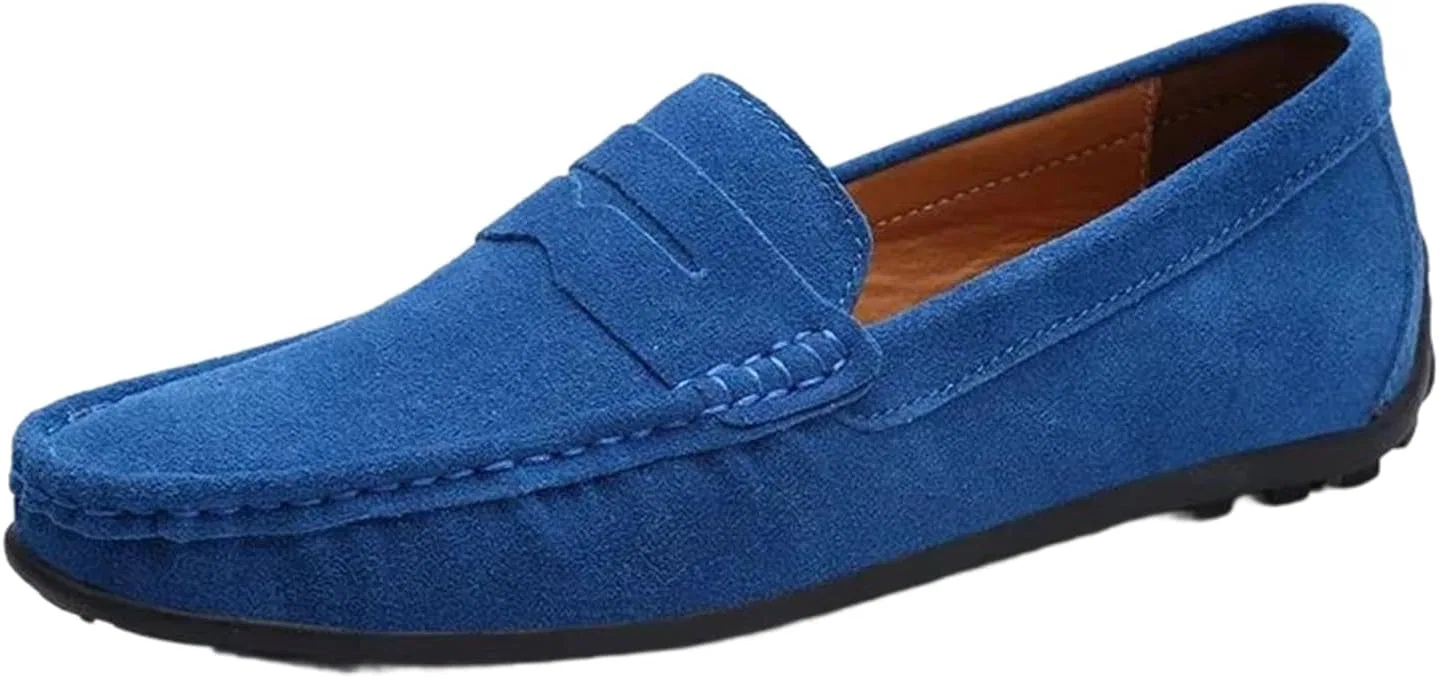 Лоферы мужские замшевые Adhdyuud Light Blue