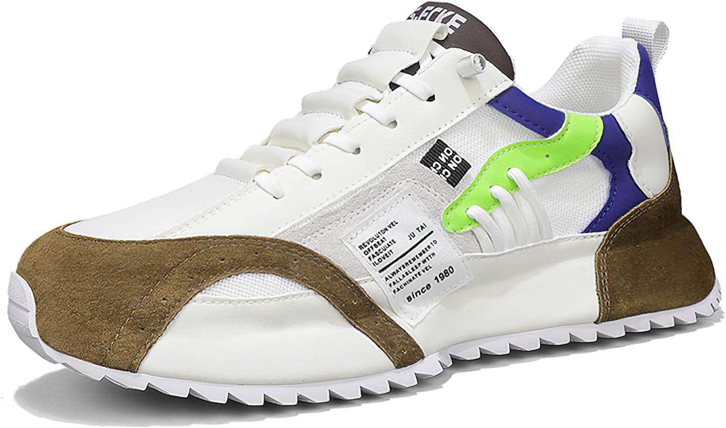 

Мужские повседневные спортивные кроссовки Exusiai с низким верхом, дышащий текстильный верх, круглый носок, для прогулок и бега на открытом воздухе, белый