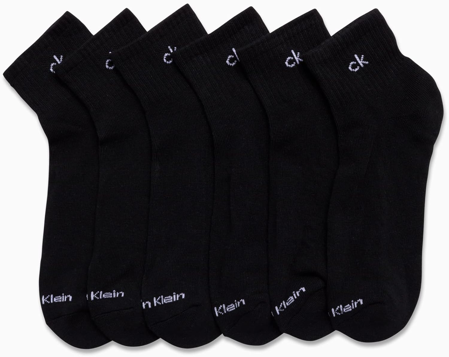 Мужские носки Calvin Klein Quarter - 6 пар мягких мини-носков для мужчин, идеально подходят для бега, занятий спортом и пешего туризма., Solid Black — фото 3