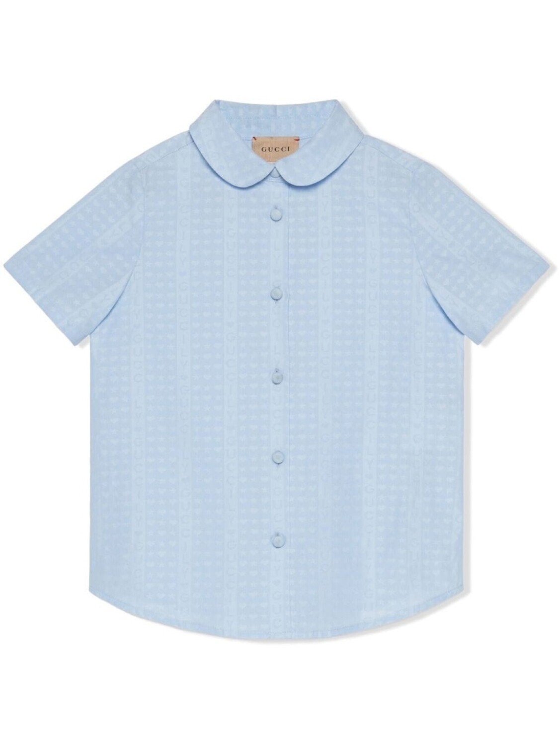 

Gucci Kids рубашка с жаккардовым логотипом, синий