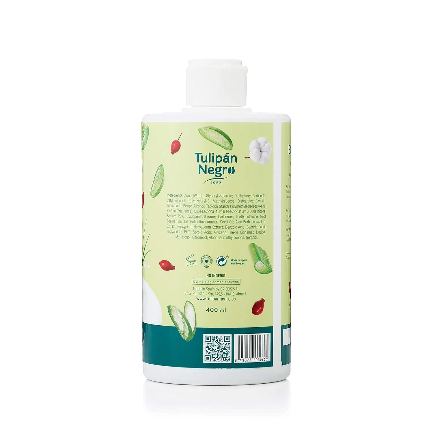Лосьон для тела Tulipan Negro с алоэ вера, хлопком и шиповником, 400 мл (5 шт.) ‎Tulipan Negro, Multicoloured — фото 3