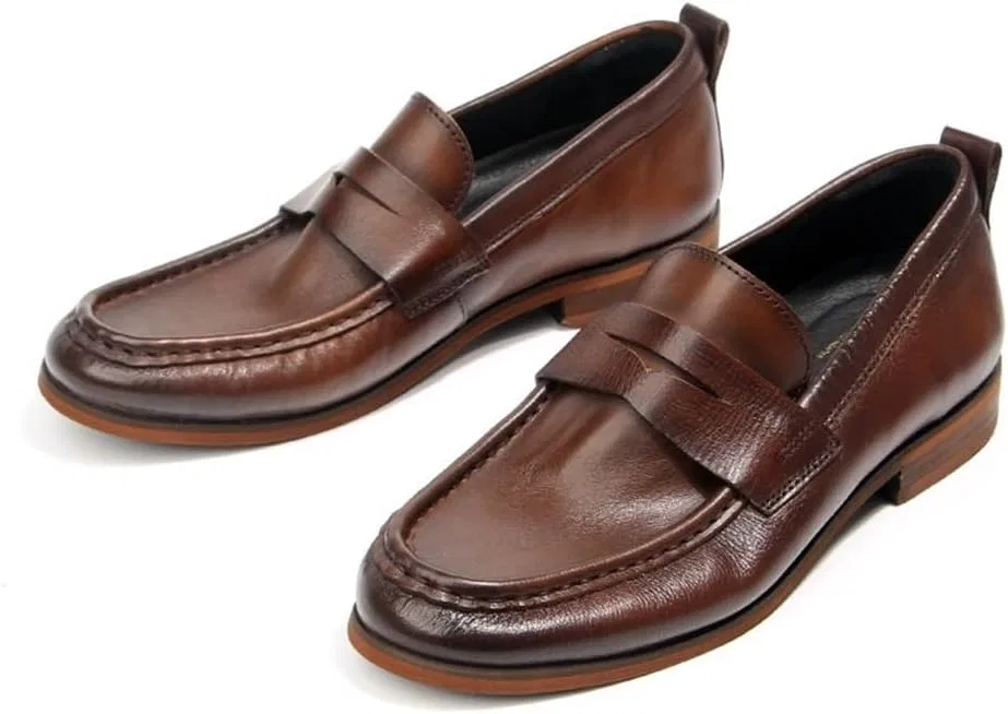 Лоферы кожаные ретро Oxford Brown DHFIRUFSHLO — фото 2