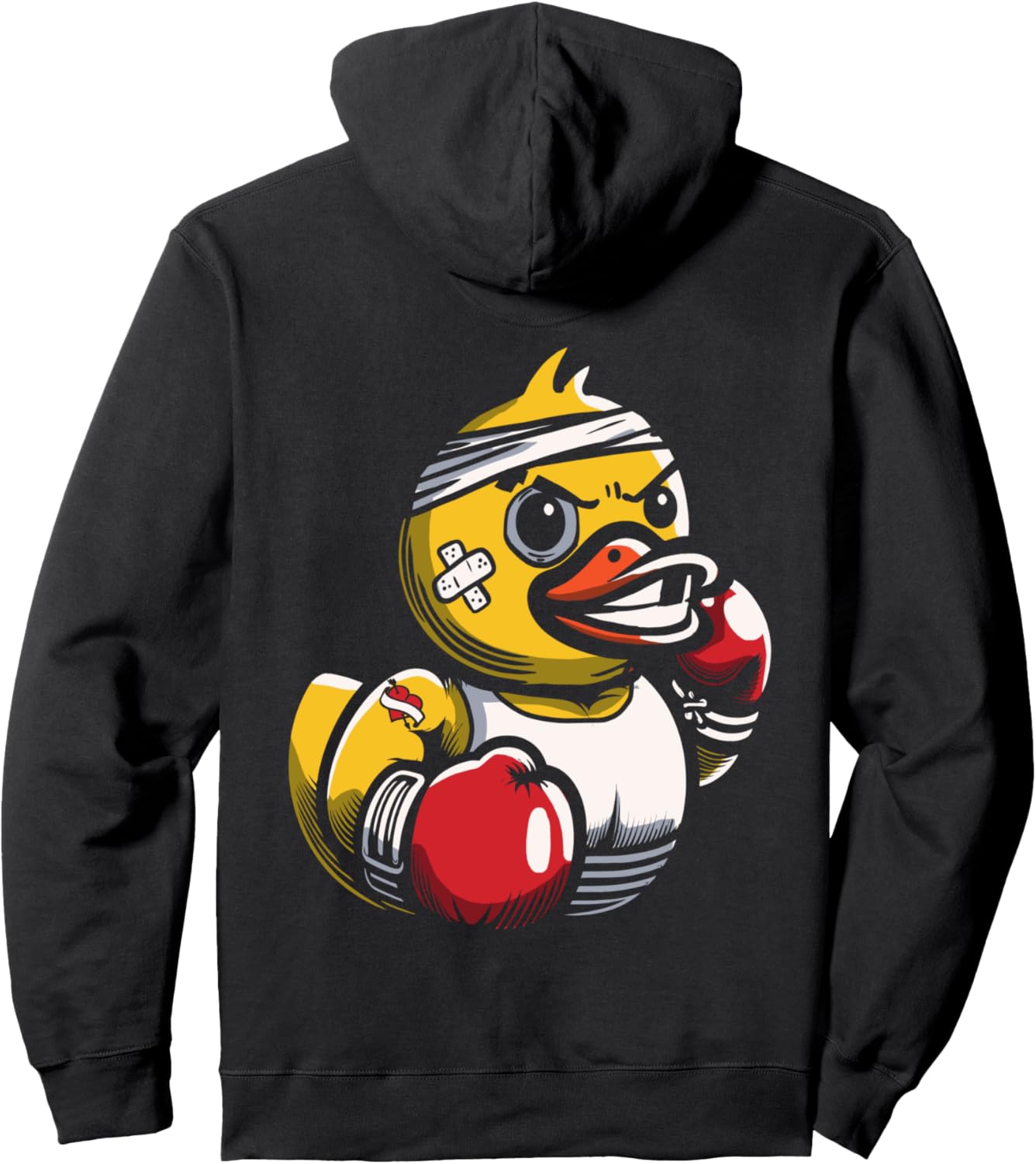 

Толстовка с изображением резиновой уточки-боксера Boxing Rubber Ducky Exotic Rubber Duck, черный