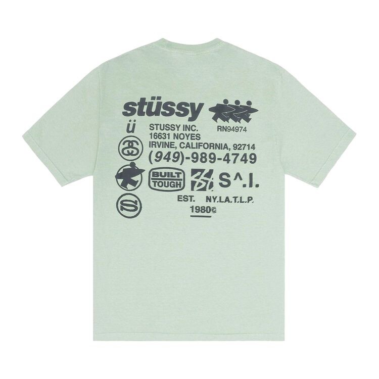 Футболка Stussy Pigment Dyed DNA Tee Granite, зеленый — фото 2