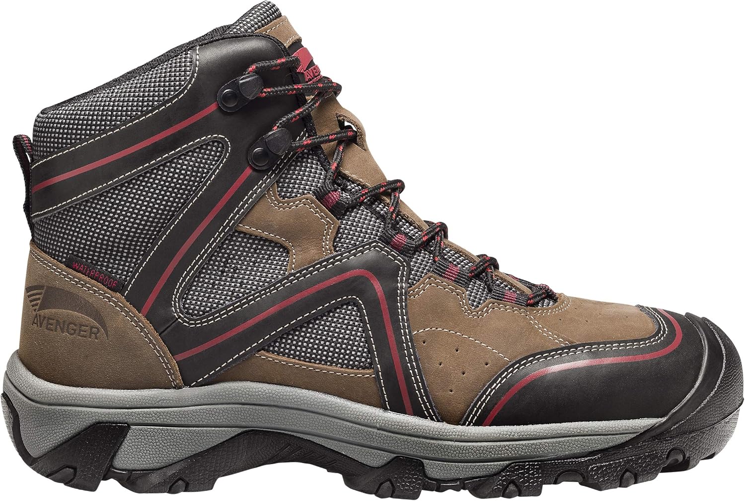 Мужские рабочие ботинки FSI FOOTWEAR SPECIALTIES INTERNATIONAL 7711 Crosscut высотой 15 см со стальным носком, устойчивые к проколам Avenger Work Boots, коричневый — фото 2
