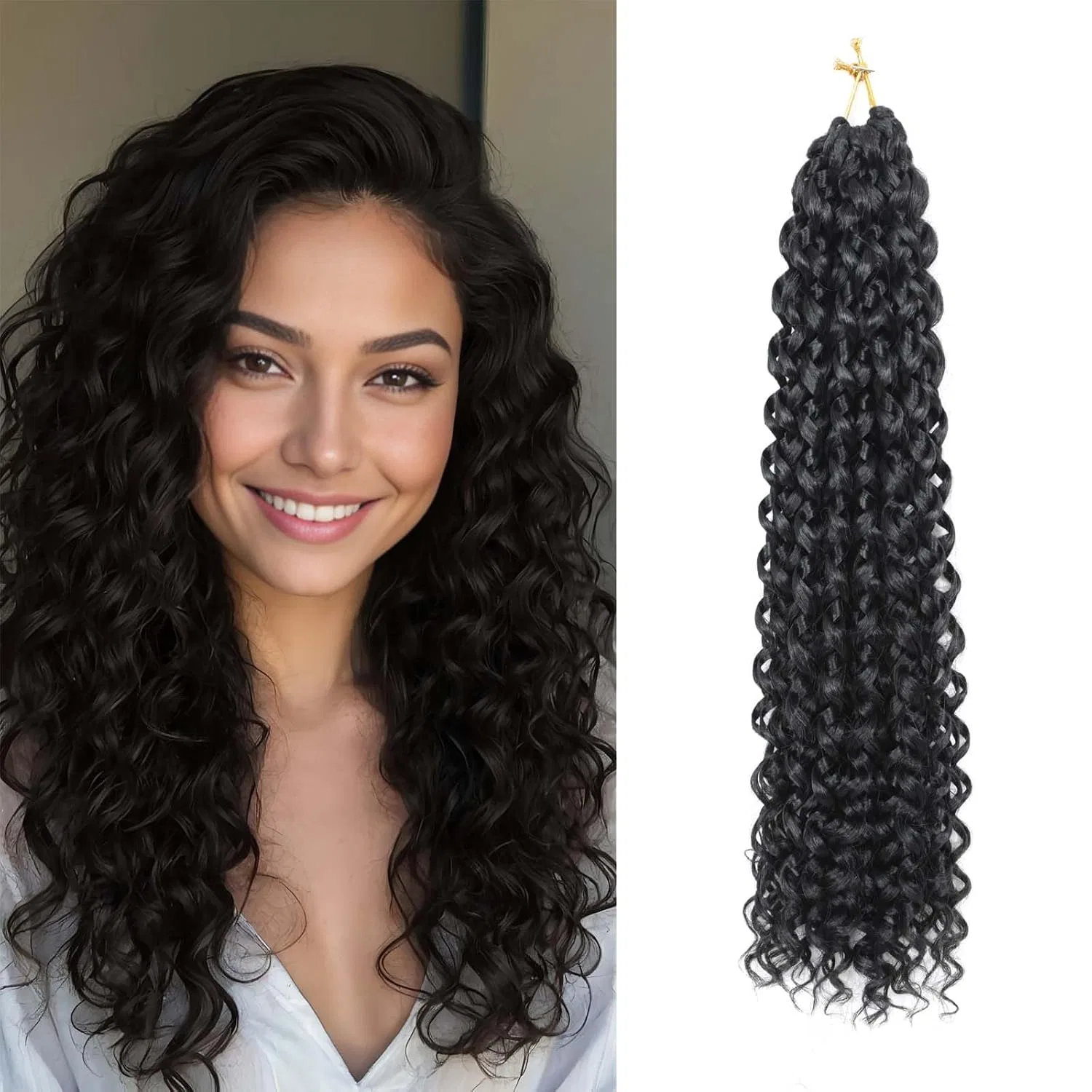 Набор для плетения Gogo Curl Crochet Hair 18 дюймов Locescsoc, 1B