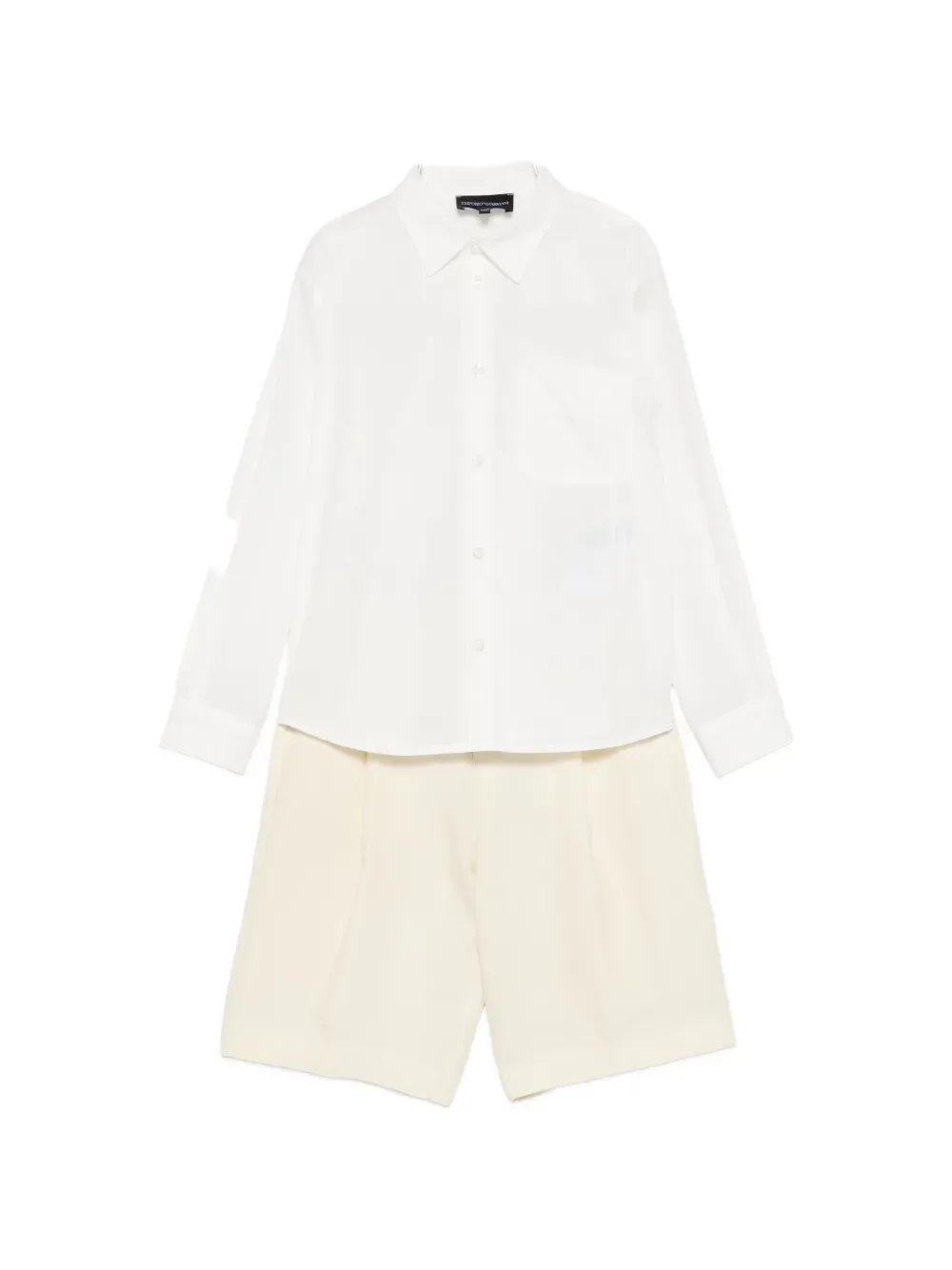 Комплект с шортами и карманами Emporio Armani Kids, бежевый