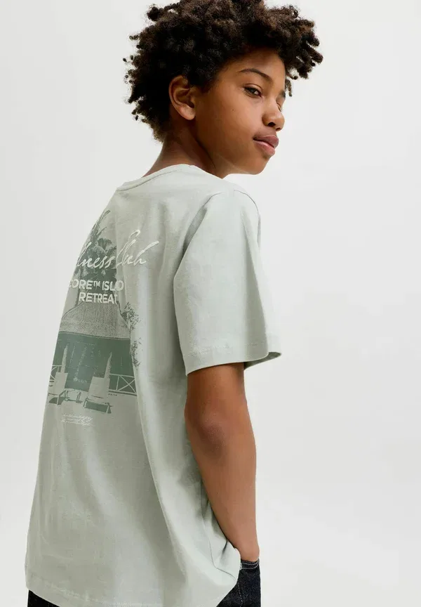 Футболка принтованная Jack & Jones Junior, аква-серый — фото 4