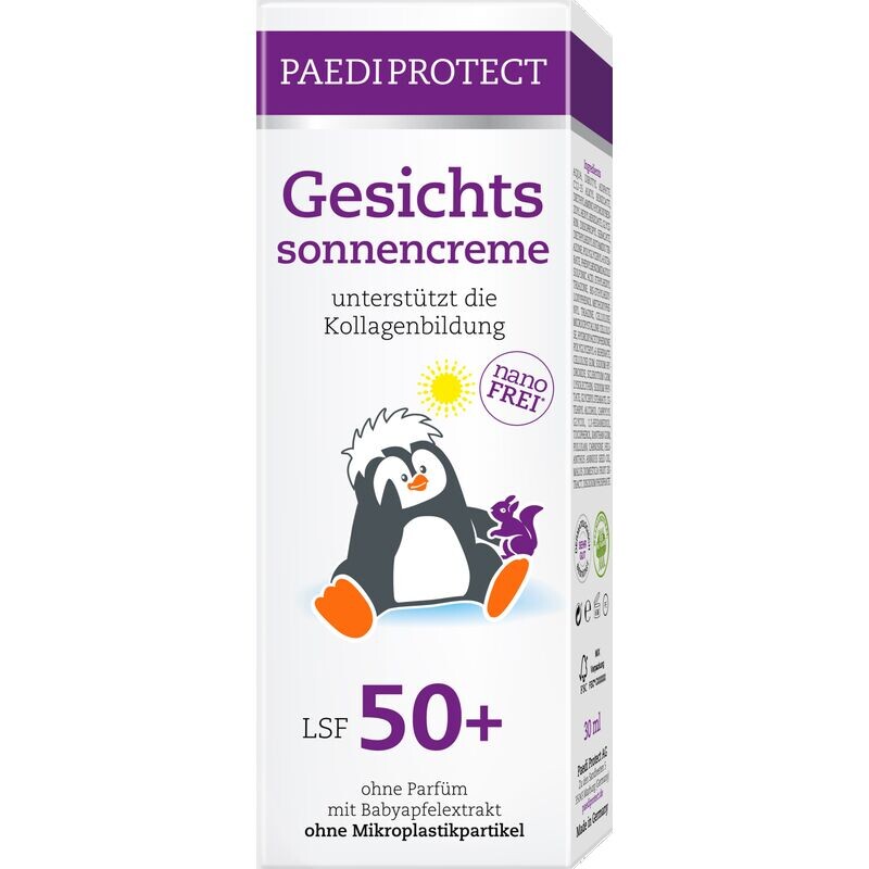 

Солнцезащитный крем для лица SPF 50+ PAEDIPROTECT, 30 ml