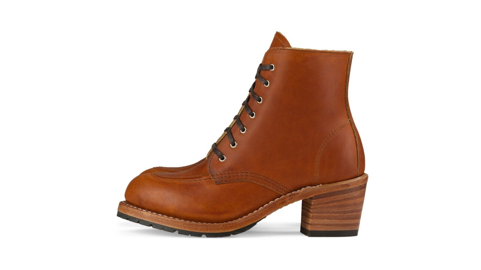 Red Wing Heritage Clara 3404 ботинки женские коричневые кожаные на шнуровке с квадратным каблуком Red Wing Shoes — фото 2