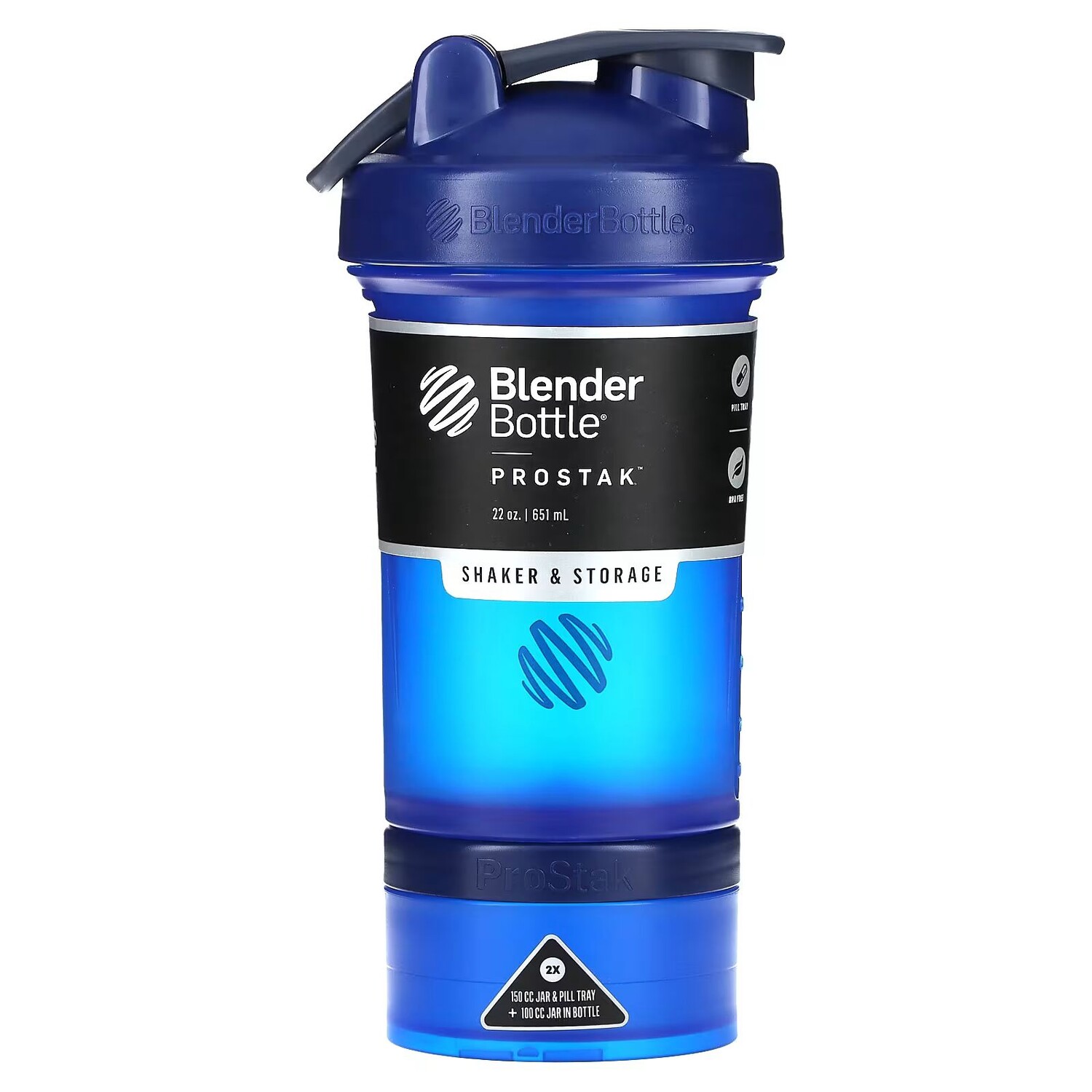 

Бутылка, ProStak, FC Blue, 22 унции (651 мл) Blender Bottle