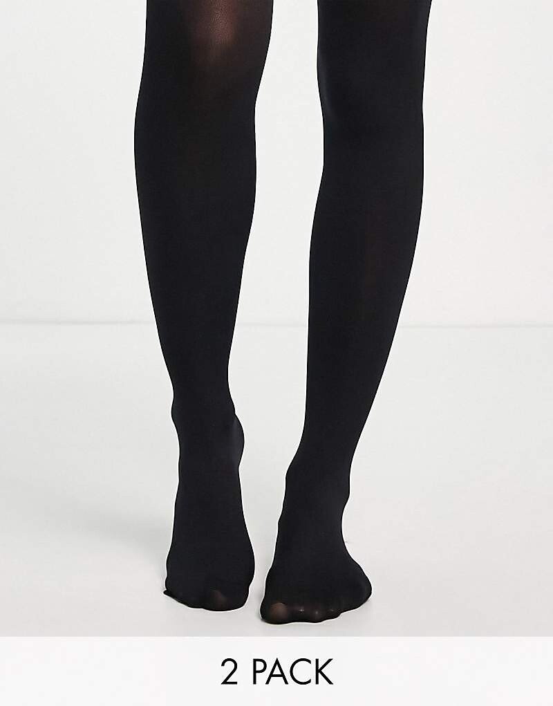 

ASOS DESIGN – Набор из двух черных колготок плотностью 120 ден
