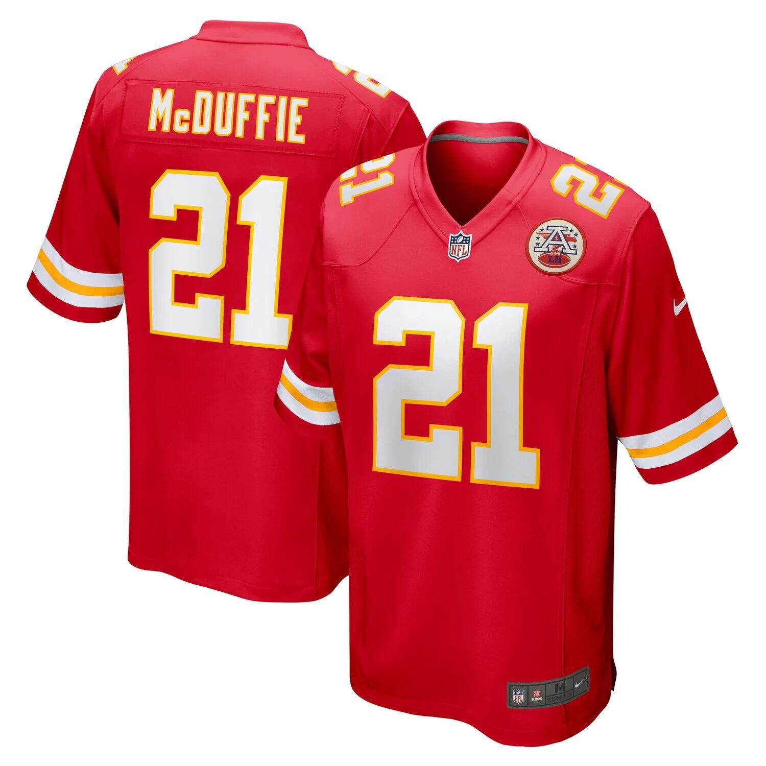 

Мужская футболка Nike Trent McDuffie Red Kansas City Chiefs для игры в первом раунде драфта НФЛ 2022 года