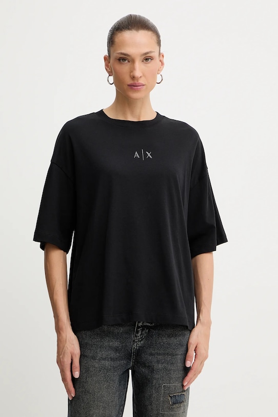 

Хлопковая футболка Armani Exchange, черный
