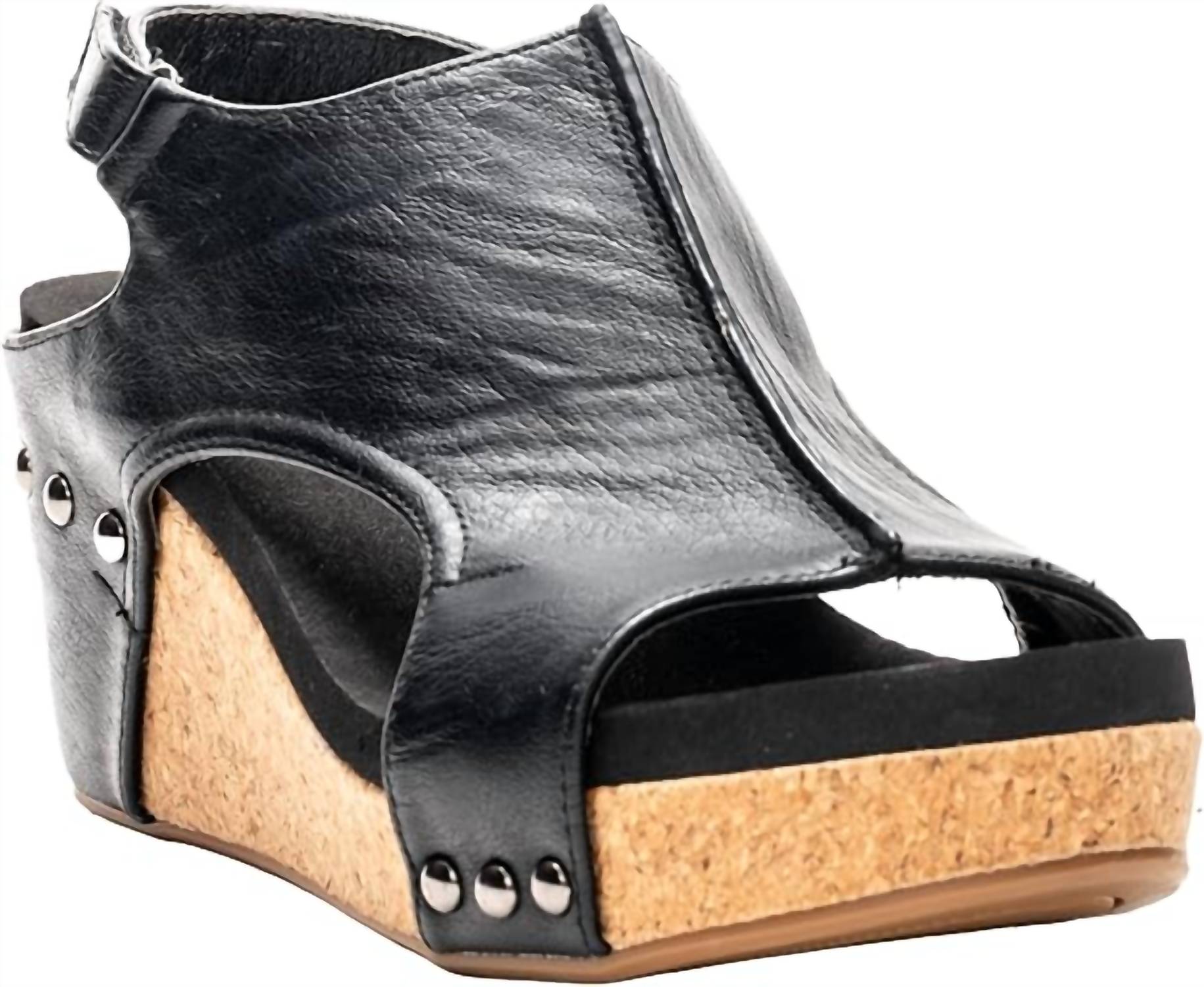 Женские туфли Carley Smooth Wedges черного цвета Corkys Footwear — фото 4