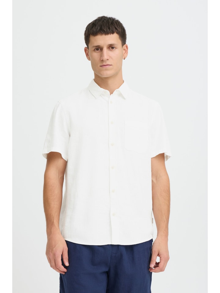 

BLEND Льняная рубашка BHMLins белого цвета