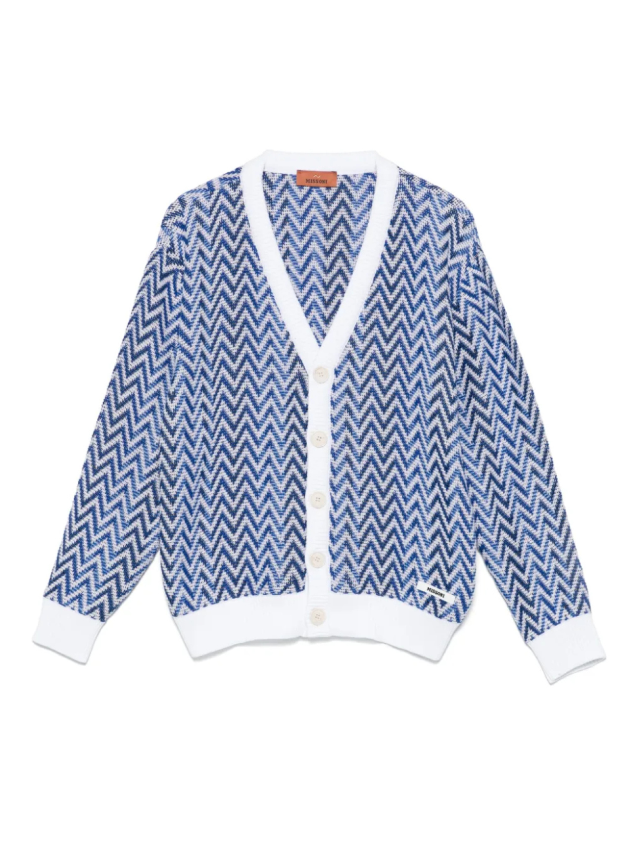 

Кардиган с узором «зигзаг» Missoni Kids, синий