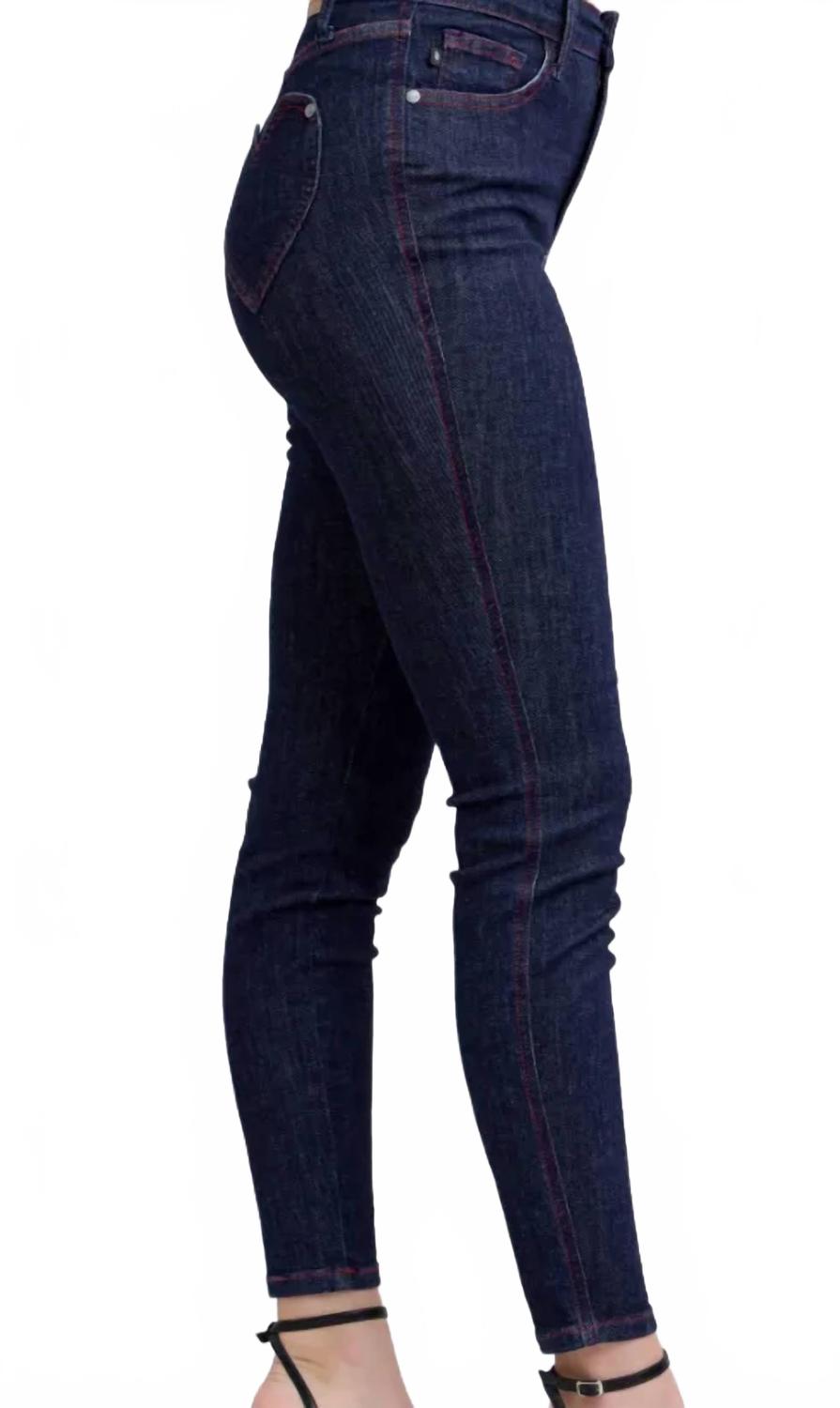 

Узкие джинсы из денима с задними карманами в форме сердца Judy Blue, denim