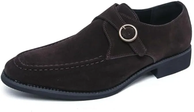 Лоферы мужские кожаные Monk Straps, Brown Senlongbao