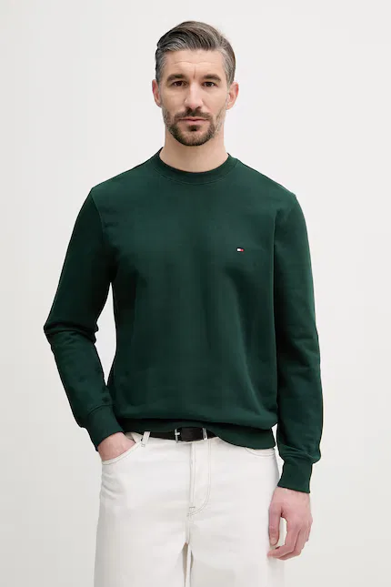 Худи мужское из хлопка Tommy Hilfiger, зеленый