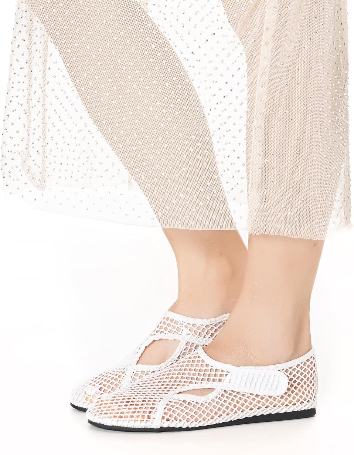 Мокасины N.N.G Mesh Slip-On, дышащие легкие летние босоножки на плоской подошве, белый — фото 4